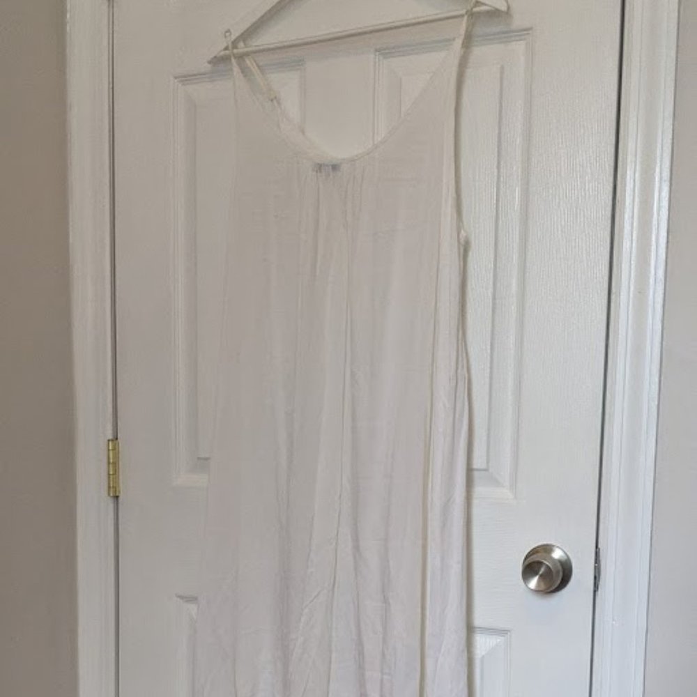 White Maxi Dress w/ arched hem